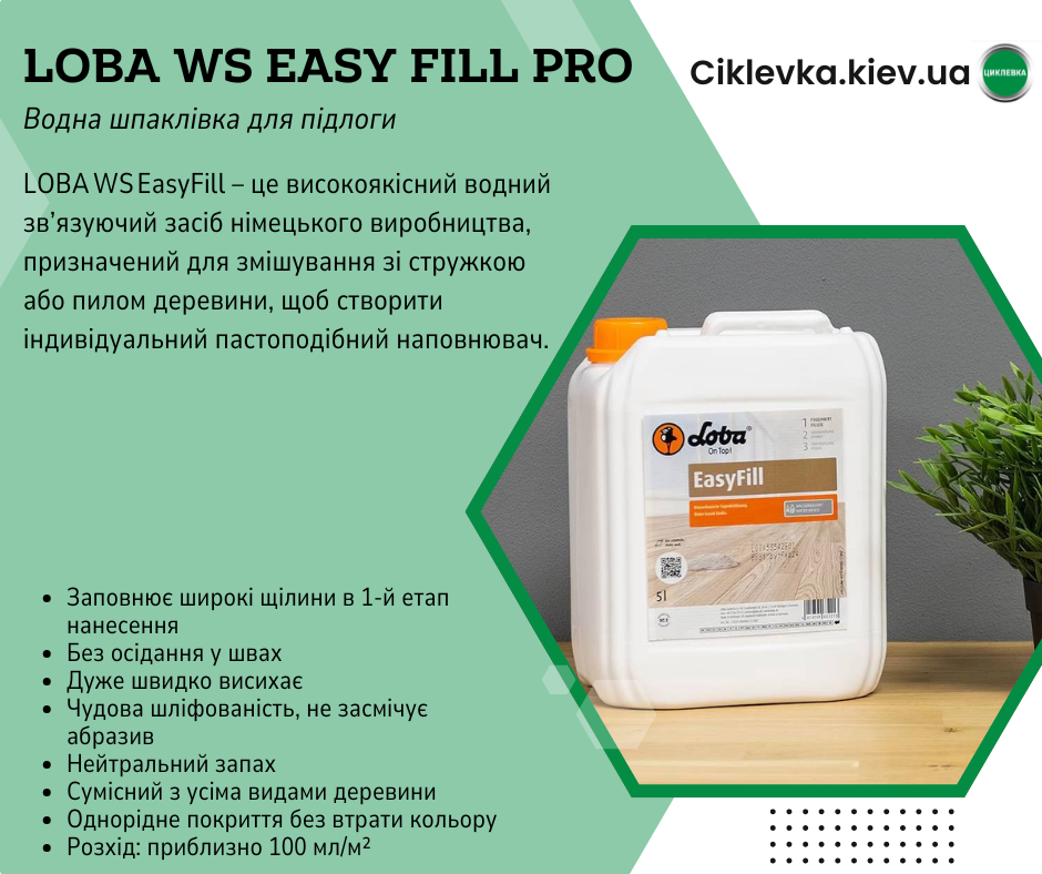 Шпаклівка паркетна Loba WS EasyFill Pro